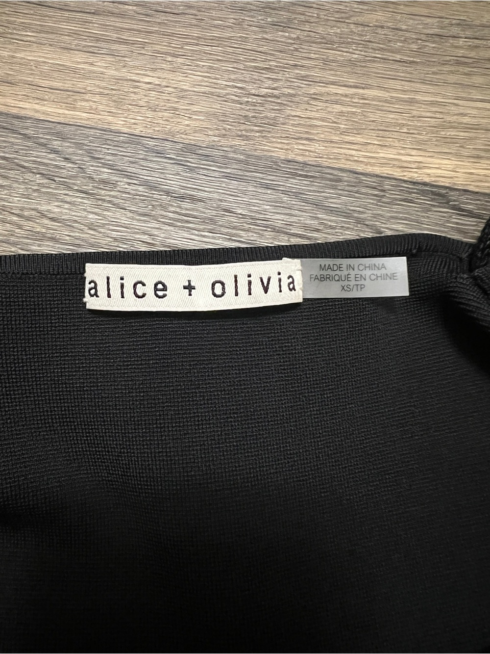Alice + Olivia Alina Midi Dress Cord Strap Size XS Black Bodycon Sleeveless LBD - Picture 6 of 7